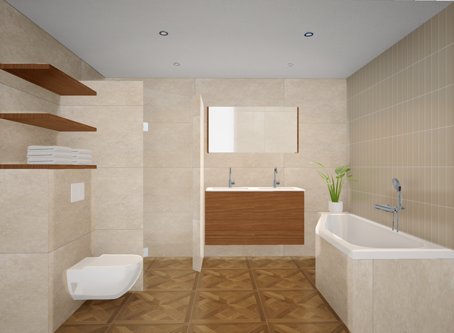 3D impressie badkamer